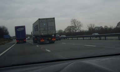 April 20 - Lorry hogging the middle lane.
