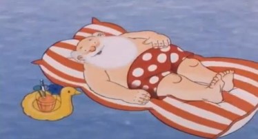 June 9 Father Christmas Sunbathing