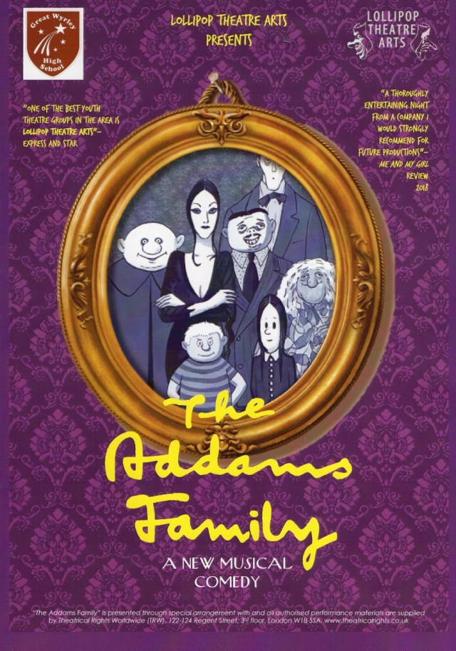 The Addams Family – Great Wyrley High School Theatre – August 17 2018