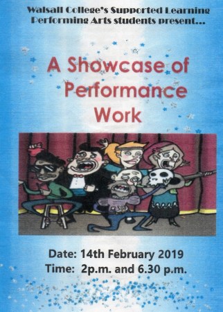 A Showcase of Performance Work – Walsall College – !4 February 2019