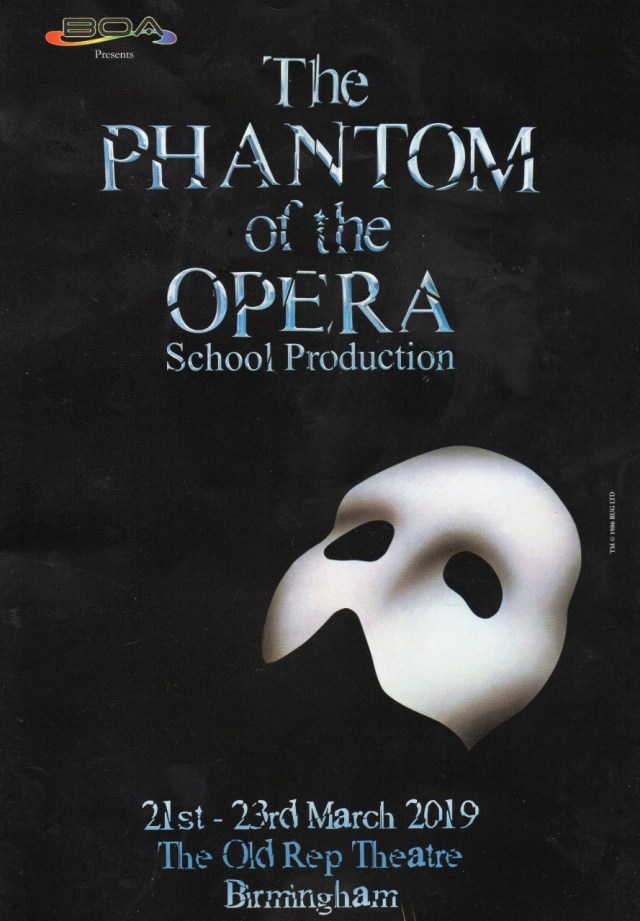 Phantom of the Opera – The Old Rep Theatre, Birmingham – 22 March 2019