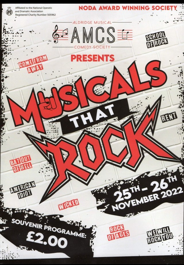 Musicals That Rock — Prince of Wales Theatre, Cannock — 25 November 2022 